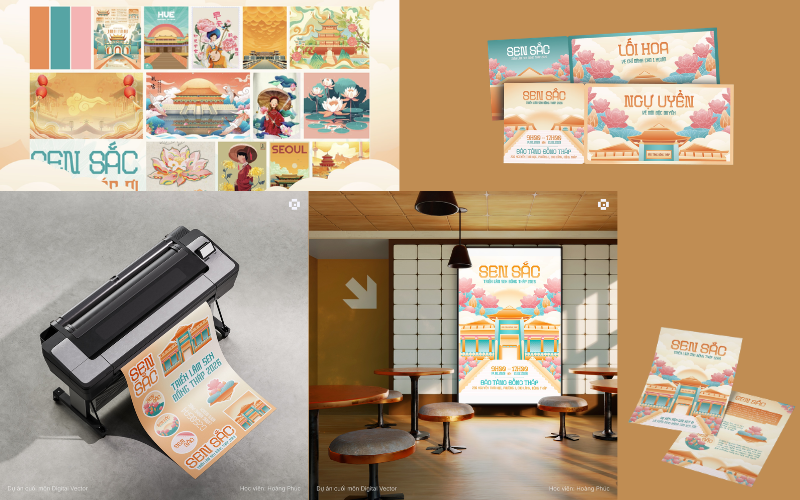 Dự án của học viên Hoàng Phúc cuối môn Digital Vector với phần mềm Adobe illustrator